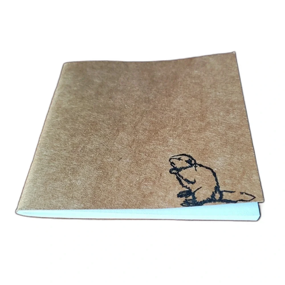 Beaver Stamped Blank Notebook Diary Journal Idea Pad - 4.25 x 4.25